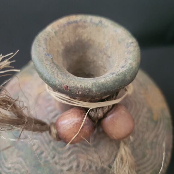 Rustic Terra Cotta Jug with Stopper Made in Mexico Unique - Picture 6 of 9